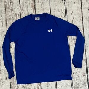 Under Armour Heatgear Loose Blue Athletic Workout Gym Yoga Shirt